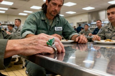 In the quiet hum of a military cafeteria, a janitor saw a general’s ring and spoke a truth that shouldn’t exist. With seven simple words, he cracked open a secret that had been waiting three decades to rise from the ashes.
