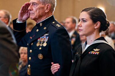 At a gala honoring heroes, she was invisible—just a junior officer. Until she helped a Marine in a wheelchair stand for the first time in years, and an admiral saw a scar he hadn’t seen since the night he was saved.
