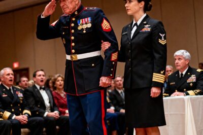 At a gala for heroes, she was a ghost in uniform. But when she whispered to a paralyzed Marine, he stood for the first time in years, forcing a powerful admiral to confront a secret buried in battle.