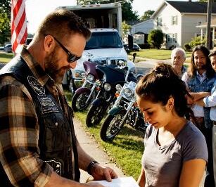 I Was a Single Mom with $8 Left, Facing Eviction. I Used It to Help a Biker Dying at a Gas Station. At 7 AM, 100 Motorcycles Blockaded My Street. My Neighbors Panicked. I Thought My Life Was Over. Then Their Leader, the Man I’d Saved, Knocked on My Door with an Envelope That Would Change Everything.