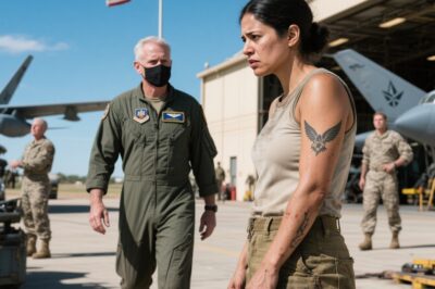 “Civilians aren’t allowed here,” the young lieutenant snapped, his hand on his radio to call security. I just wanted to fix my van. To wipe the sweat from my eyes, I pulled up my sleeve… and that’s when a full-bird Colonel nearby went dead silent. His face turned white as a sheet. He took a step closer, his voice just a whisper: “That tattoo… My God. It’s real.”