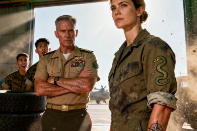 In the quiet hum of a California desert motor pool, a woman’s past was just a faded mark on her skin—a ghost of a story no one dared to ask. But some debts are written in ink, waiting for the one man who remembers the language of silence.