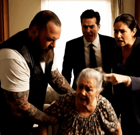 My 87-Year-Old Neighbor Fired Her Professional Caregiver. The Man She Hired Instead? A 6’5″ Tattooed Biker with a Criminal Record. Her Family Flew in Threatening Legal War, Claiming She Was Insane. They Tried to Silence Me. But I Saw Everything From My Apartment, and I Know Why She Did It.