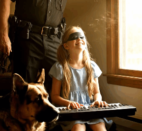 My 10-Year-Old Blind Daughter Ignored the ‘Perfect’ Guide Dogs and Pointed to the ‘Broken’ K-9 in Cage 12—A Dog Who Hadn’t Moved in Months. Weeks Later, We Understood Why God Sent Him When Our Door C splintered Open at 2 AM, and That ‘Broken’ Dog Stood Between My Daughter and the Monster From My Past.