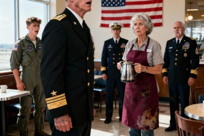 I Was a 60-Year-Old Waitress Serving Coffee to Cocky Young Pilots. Then a 4-Star Admiral Saw My Name Tag, Called Me By My Secret Call Sign, and His Hands Began to Shake. The Entire Military Base Went Silent. They All Thought I Was Dead. They Were Wrong.