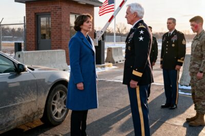 THE $10,000 MISTAKE: Why I Refused to Check an ID at a Military Checkpoint, The Three Generals Who Arrived Five Minutes Later, and The Silent Colonel Who Taught Me That Respect Has No Rank, Only Consequences—This Unforgettable Lesson Just Rewrote The Rules For Every Guard in the US Military, and It All Started With a Dusty Sedan and a Simple Blue Coat. You Won’t Believe Who She Really Was.