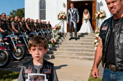 The Day 70 Outlaws Stopped a Society Wedding: “He Hits Her.” The Nine-Year-Old’s Cry That Silenced 70 Roaring Harley-Davidsons and Exposed the Wealthy Groom’s Secret Life—You Won’t Believe the Justice That Rode In on Two Wheels.