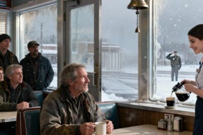 For three years, I was the only person who spoke to the “homeless” veteran in my diner. The town mocked him. I just paid for his coffee. Then he vanished. Days later, black SUVs sealed off Main Street. A four-star Admiral walked in, looked me in the eye, and revealed a secret about the “ghost,” my dead father, and the diner itself that shattered my entire world.