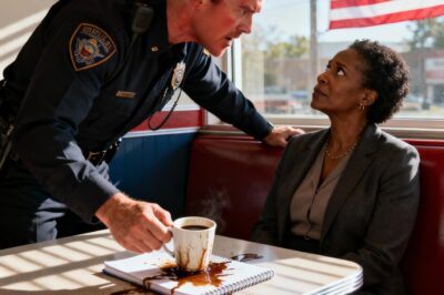 My badge made me arrogant. My prejudice made me cruel. I publicly humiliated a quiet Black woman over a cup of coffee, telling her to “know her place” as I dumped it on her table. I thought I was God. Then, the diner door opened… and my entire world didn’t just crumble; it exploded. The woman I had just assaulted wasn’t just anyone. She was the Police Commissioner’s mother. This isn’t just an apology. This is the raw, agonizing story of what happens when a monster is forced to find his humanity, one agonizing step at a time.