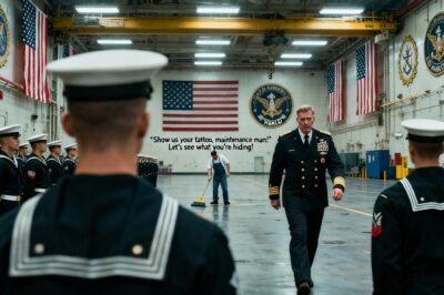 They Called Me “Janitor.” They Laughed at My Worn-Out Boots. Then a SEAL Admiral Demanded to See My Tattoo, and the Entire Naval Base Froze in Silence. My 17-Year-Old Secret Was Out… and My Old Life Was Coming to Kill My Daughter.