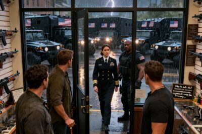 THE QUIET WOMAN THEY MOCKED AND KICKED OUT OF OUR ELITE GUN SHOP RETURNED ONE HOUR LATER WITH A CONVOY OF BLACK HUMVEES: THE SHOCKING TRUTH ABOUT THE “SWEETHEART” WHO IS ACTUALLY THE GHOST COMMANDER OF THE NAVY’S MOST CLASSIFIED UNIT, AND HOW HER LESSON IN RESPECT CHANGED MY LIFE, MY SHOP, AND EVERYTHING I THOUGHT I KNEW ABOUT AMERICAN SERVICE AND SACRIFICE. THE STORY NAVAL INTELLIGENCE SWORE US TO SILENCE OVER.