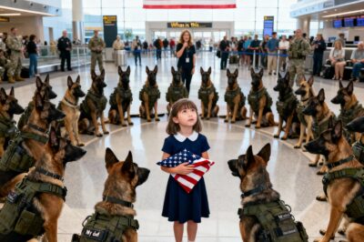 My camera caught the moment: 20 Navy SEAL K9s, fully tactical, encircling a 7-year-old girl at Dulles. It looked like a tribute to her fallen father. But I knew the dog. I knew the handler he was waiting for. I was wrong. This wasn’t a funeral detail. It was an activation. And I just became their primary target.