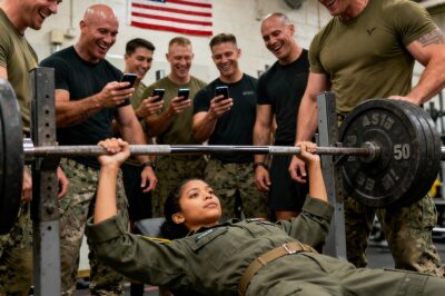 They Thought I Was Just a Quiet Engineer. They Laughed, Put 450 Pounds on the Bar, and Told the “Lieutenant” to “Show Us What You Got.” They Wanted to Record My Failure. They Didn’t Know They Were Unmasking a Government Experiment. They Didn’t Know They Just Exposed Subject 17.